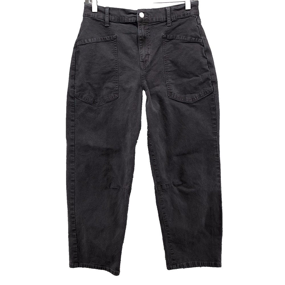 Evereve Emerson Barrel Pant Womens 28 6 Charcoal Gray High Rise Cropped Straight